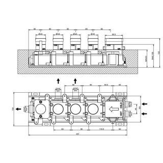 Скрытая часть термостатического смесителя Gessi HI-FI 63013.031